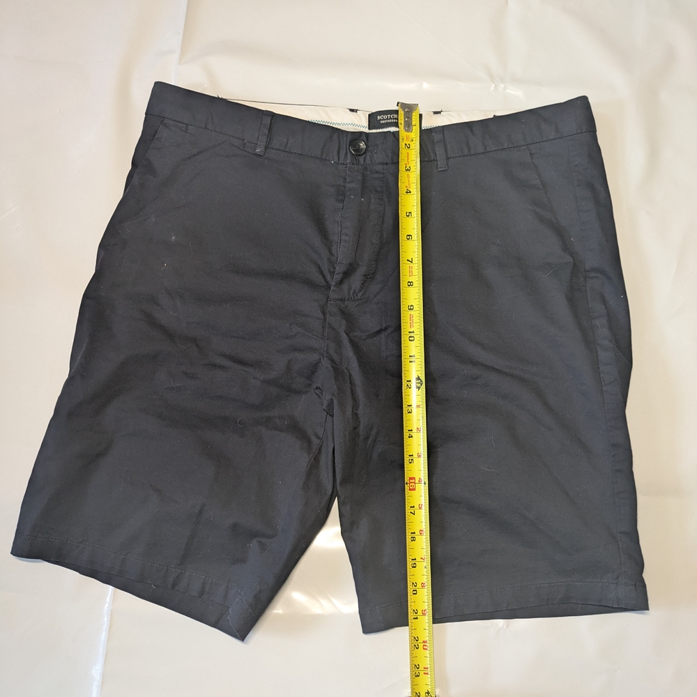 Scotch & Soda Black Flat Front Shorts Casual Style